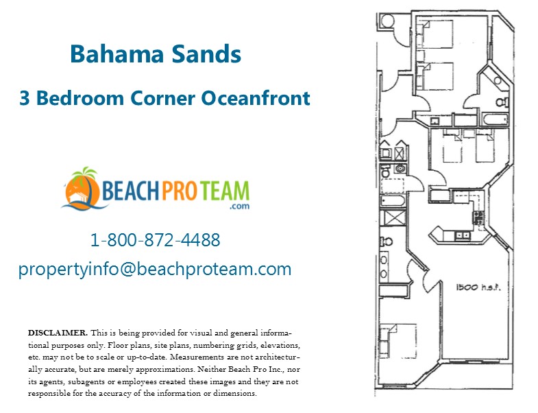 Bahama Sands Floor Plan C - 3 Bedroom Oceanfront Corner